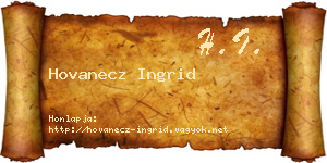 Hovanecz Ingrid névjegykártya